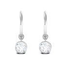 1/2 CT Bezel Set Round Zircon Hinged Hoop Earrings Zircon - ( AAAA ) - Quality - Rosec Jewels