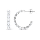 1.75 CT Round Cubic Zirconia Simple Half Hoop Earrings Zircon - ( AAAA ) - Quality - Rosec Jewels