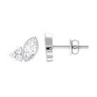 1 CT Marquise and Round Cut Zircon Trio Stud Earrings Zircon - ( AAAA ) - Quality - Rosec Jewels