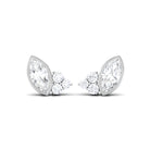 1 CT Marquise and Round Cut Zircon Trio Stud Earrings Zircon - ( AAAA ) - Quality - Rosec Jewels