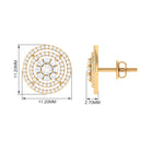 1 CT Classic Round Cubic Zirconia Stud Earrings in Gold Zircon - ( AAAA ) - Quality - Rosec Jewels