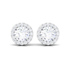 1.50 CT Certified Moissanite Stud Earrings with Halo Moissanite - ( D-VS1 ) - Color and Clarity - Rosec Jewels