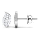 1/4 CT Real Diamond Leaf Stud Earrings Diamond - ( HI-SI ) - Color and Clarity - Rosec Jewels