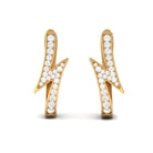 1/2 CT Real Diamond Lightning Bolt Hoop Earrings in Gold Diamond - ( HI-SI ) - Color and Clarity - Rosec Jewels