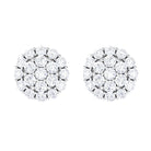 1.25 CT Real Diamond Cluster Stud Earrings Diamond - ( HI-SI ) - Color and Clarity - Rosec Jewels