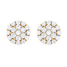 1.25 CT Real Diamond Cluster Stud Earrings Diamond - ( HI-SI ) - Color and Clarity - Rosec Jewels