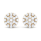 1.25 CT Real Diamond Cluster Stud Earrings Diamond - ( HI-SI ) - Color and Clarity - Rosec Jewels