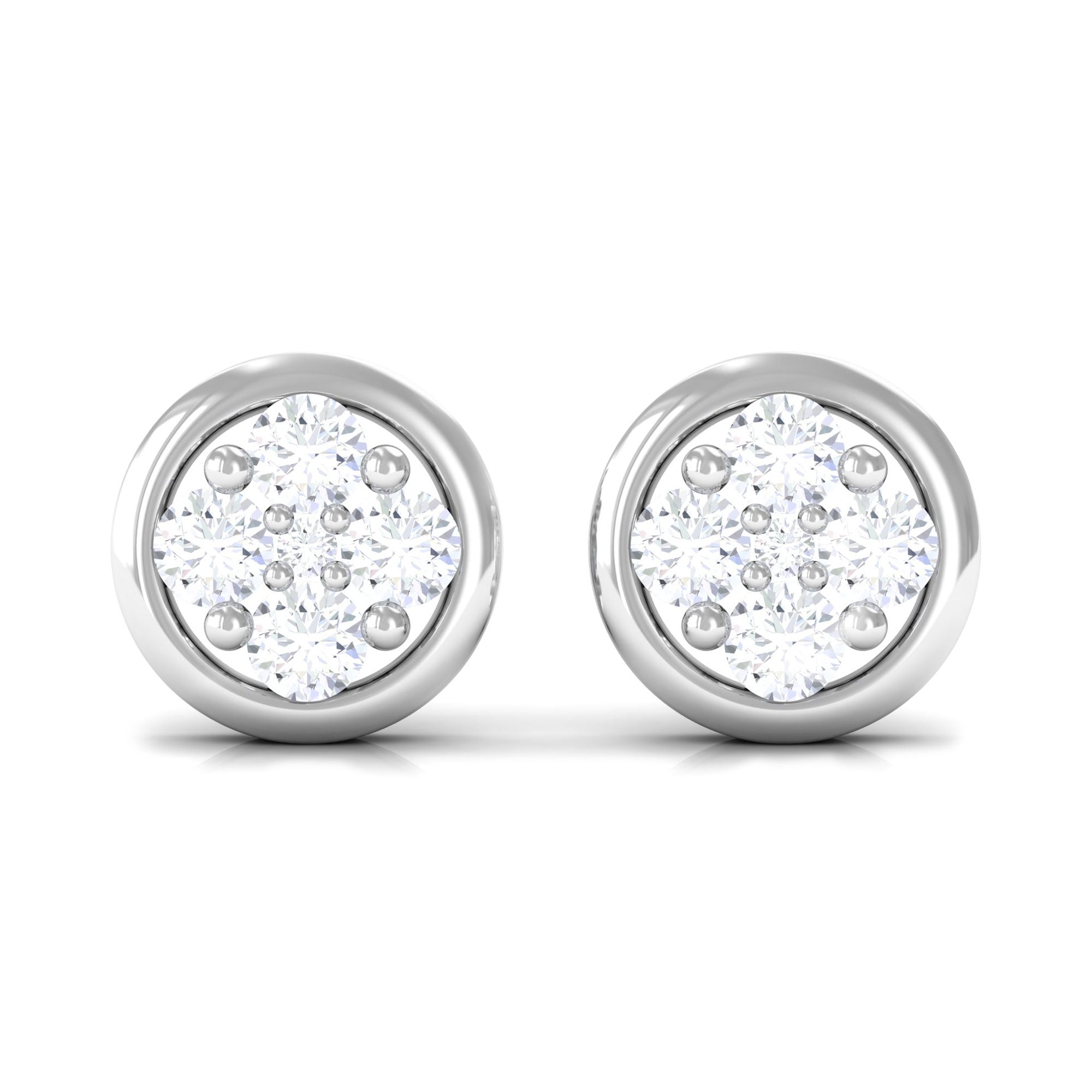 1/2 CT Minimal Diamond Stud Earrings in Prong Setting Diamond - ( HI-SI ) - Color and Clarity - Rosec Jewels