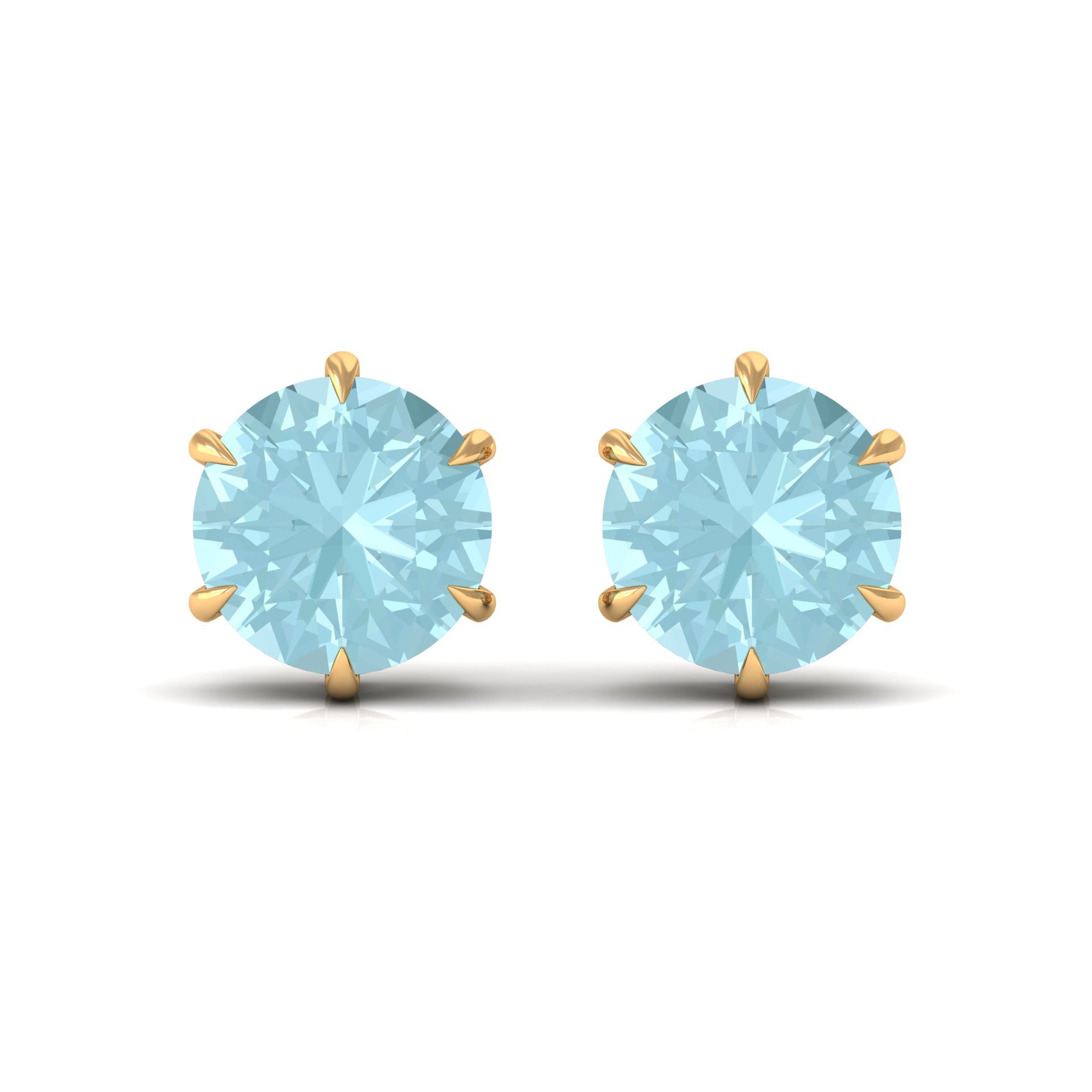 2.25 CT Sky Blue Topaz Solitaire Stud Earrings Sky Blue Topaz - ( AAA ) - Quality - Rosec Jewels