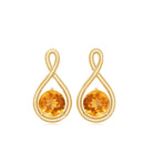 1/2 CT Solitaire Citrine Gold Infinity Stud Earring Citrine - ( AAA ) - Quality - Rosec Jewels