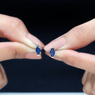 4X8 MM Marquise Cut Created Blue Sapphire Solitaire Stud Earrings Lab Created Blue Sapphire - ( AAAA ) - Quality - Rosec Jewels