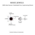 1 CT Garnet and Diamond Classic Halo Stud Earrings with Screw Back Garnet - ( AAA ) - Quality - Rosec Jewels