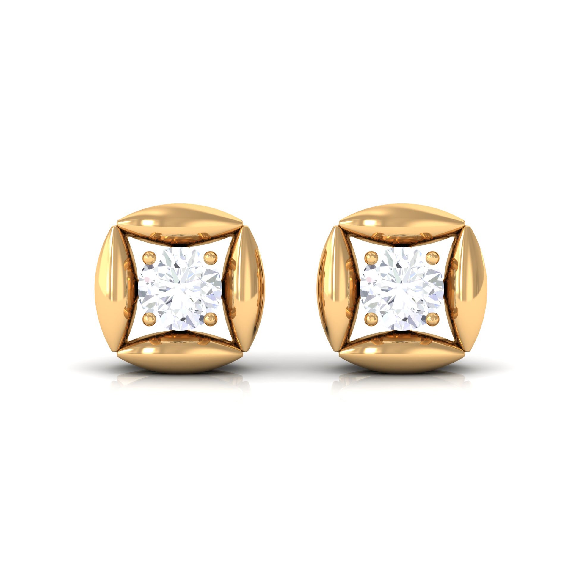 3/4 CT Minimal Stud Earrings for Women with Moissanite Moissanite - ( D-VS1 ) - Color and Clarity - Rosec Jewels