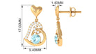 Solitaire Sky Blue Topaz Heart Drop Earrings with Diamond Accent Sky Blue Topaz - ( AAA ) - Quality - Rosec Jewels