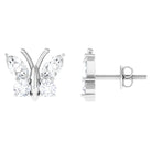 1.75 CT Cubic Zirconia Butterfly Stud Earrings Zircon - ( AAAA ) - Quality - Rosec Jewels