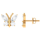 1.75 CT Cubic Zirconia Butterfly Stud Earrings Zircon - ( AAAA ) - Quality - Rosec Jewels