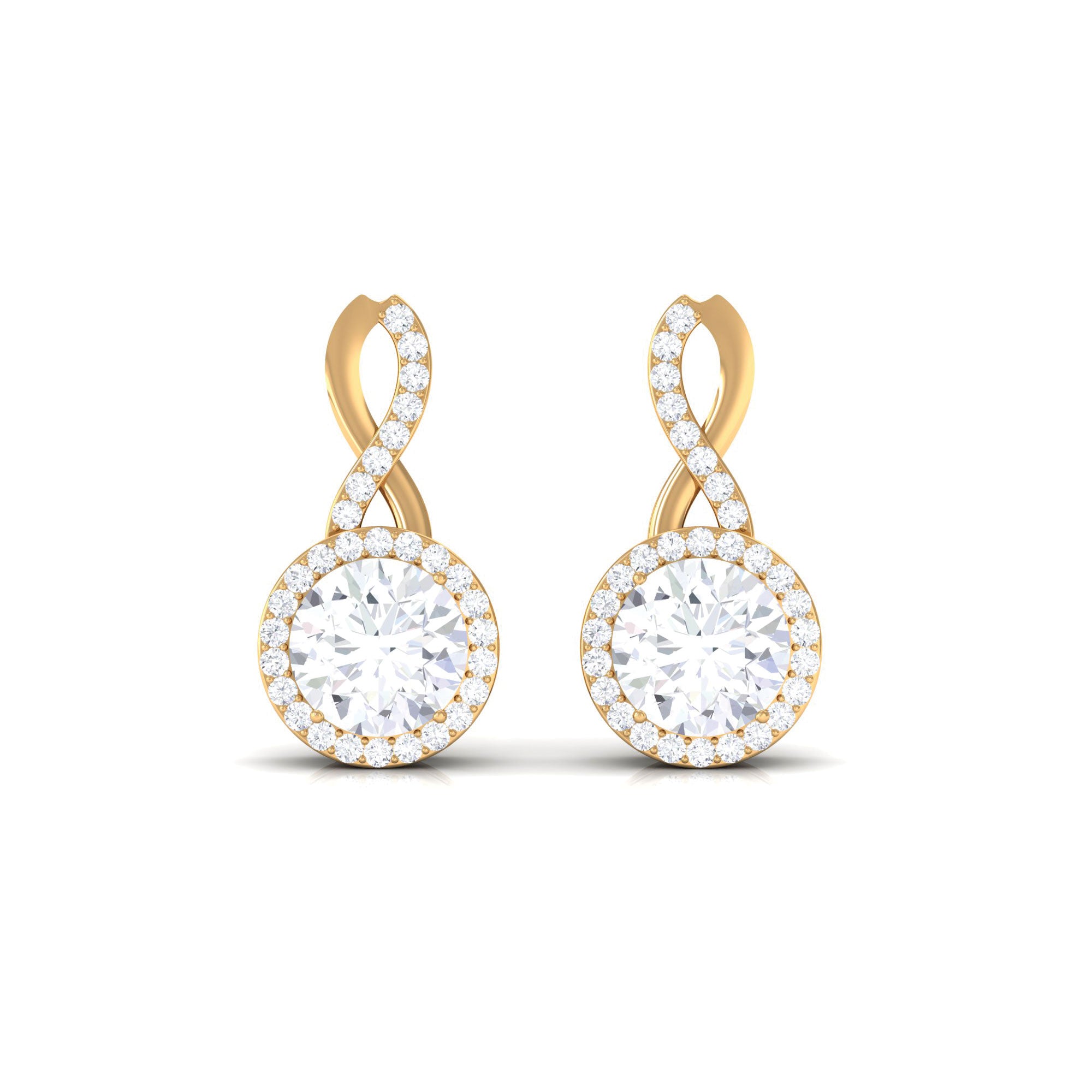 1.25 CT Minimal Zircon Infinity Stud Earrings in Gold Zircon - ( AAAA ) - Quality - Rosec Jewels