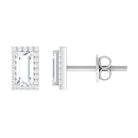 1.25 CT Classic Zircon Halo Stud Earrings in Gold Zircon - ( AAAA ) - Quality - Rosec Jewels