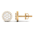 1/2 CT Zircon Cluster Halo Stud Earrings in Gold Zircon - ( AAAA ) - Quality - Rosec Jewels