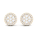 1/2 CT Zircon Cluster Halo Stud Earrings in Gold Zircon - ( AAAA ) - Quality - Rosec Jewels