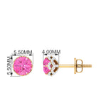 1.5 CT Lotus Basket Set Pink Sapphire Solitaire Floral Stud with Diamond Accent Pink Sapphire - ( AAA ) - Quality - Rosec Jewels