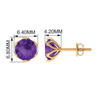 1.50 CT Martini Set Amethyst Solitaire Stud Earrings For Women Amethyst - ( AAA ) - Quality - Rosec Jewels