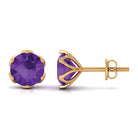 1.50 CT Martini Set Amethyst Solitaire Stud Earrings For Women Amethyst - ( AAA ) - Quality - Rosec Jewels