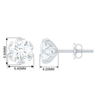 Moissanite Solitaire Stud Earrings in Lotus Basket Setting Moissanite - ( D-VS1 ) - Color and Clarity - Rosec Jewels