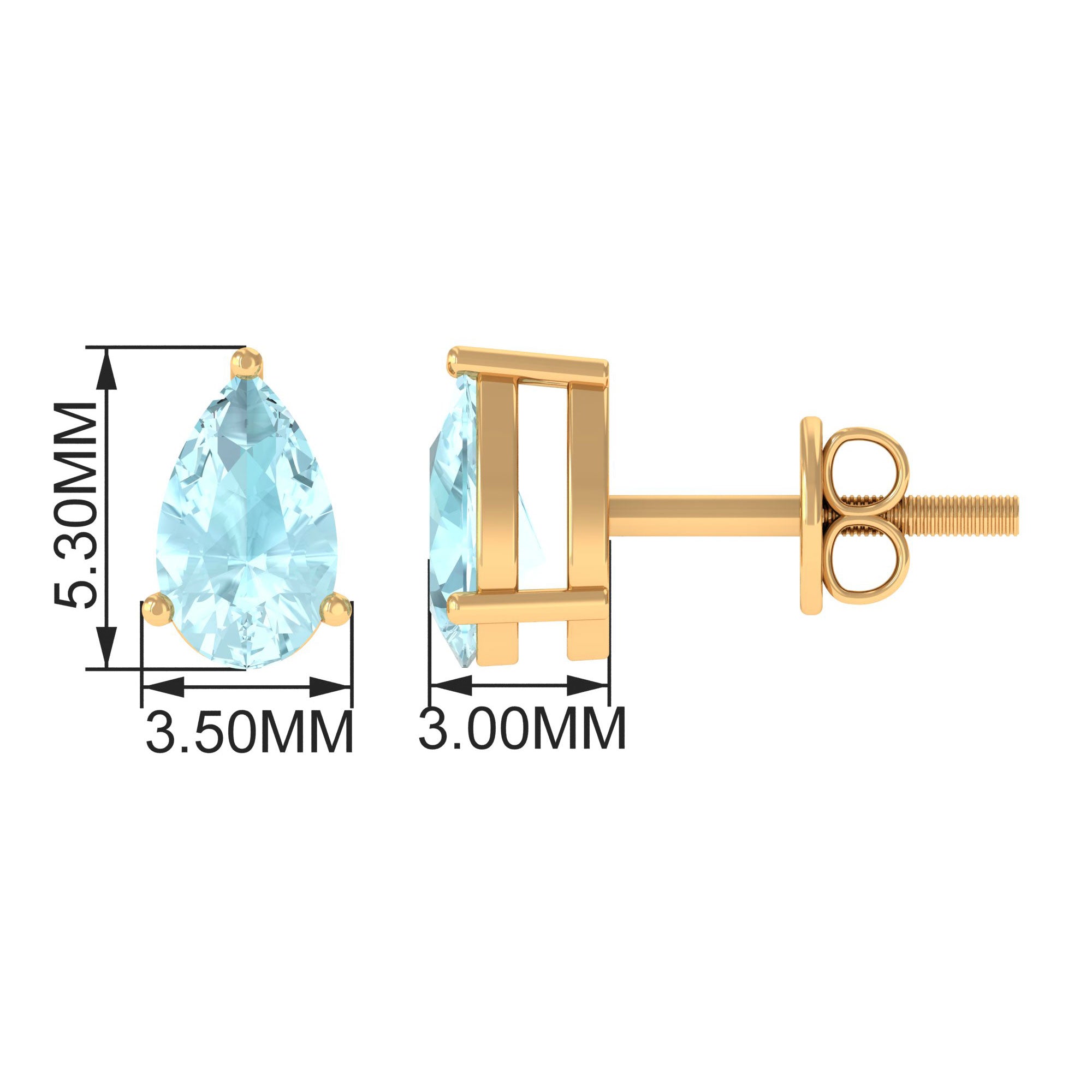 1.25 CT Pear Cut Sky Blue Topaz Solitaire Stud Earrings Sky Blue Topaz - ( AAA ) - Quality - Rosec Jewels