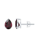 1.75 CT Pear Cut Solitaire Rhodolite Stud Earrings in Gold Rhodolite - ( AAA ) - Quality - Rosec Jewels