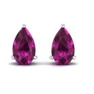 1.75 CT Pear Cut Solitaire Rhodolite Stud Earrings in Gold Rhodolite - ( AAA ) - Quality - Rosec Jewels