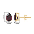 1.75 CT Pear Cut Solitaire Rhodolite Stud Earrings in Gold Rhodolite - ( AAA ) - Quality - Rosec Jewels