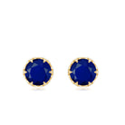 2.25 CT Claw Set Blue Sapphire Solitaire and Diamond Stud Earrings Blue Sapphire - ( AAA ) - Quality - Rosec Jewels