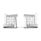 1/2 CT Natural Diamond Square Stud Earrings Diamond - ( HI-SI ) - Color and Clarity - Rosec Jewels