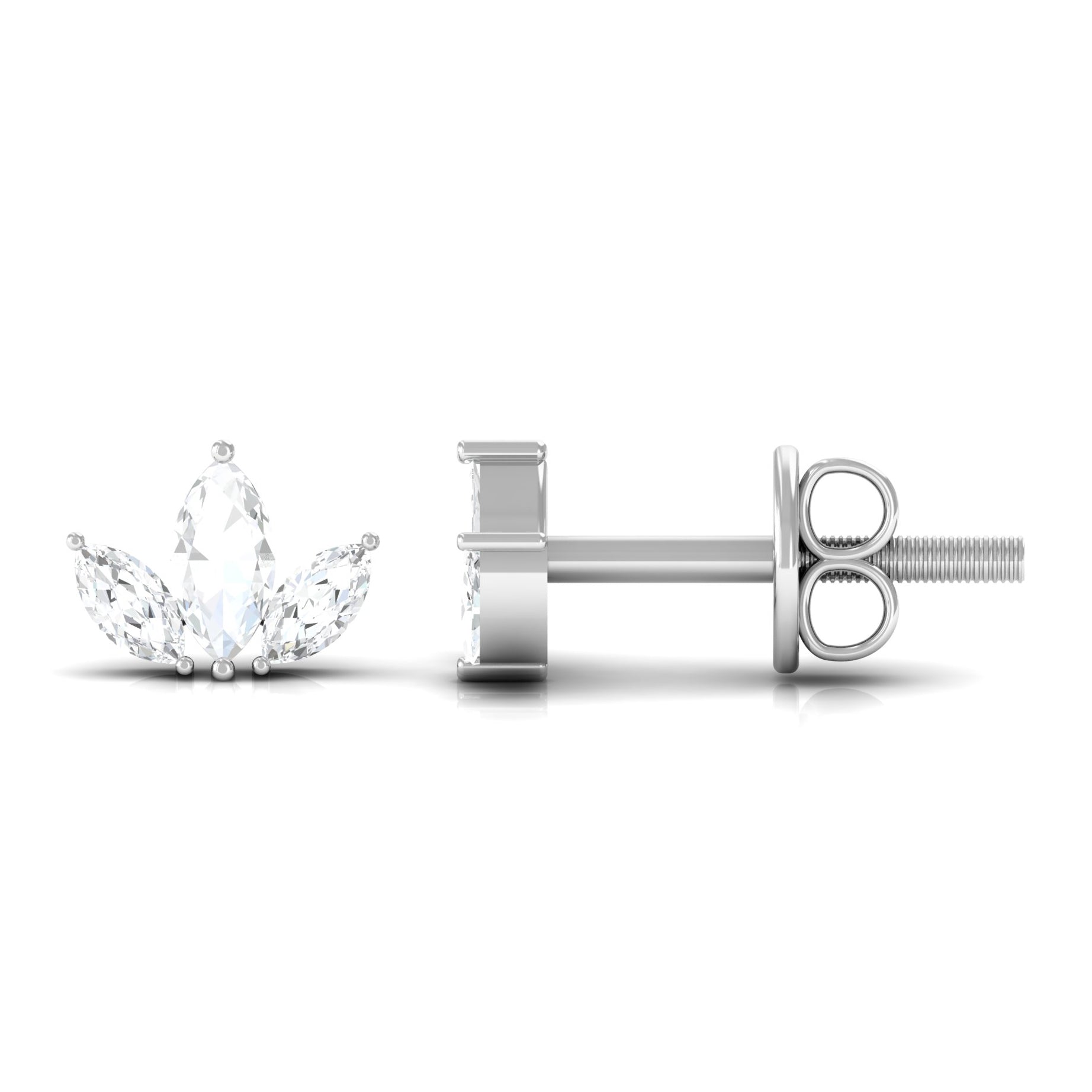 1/2 CT Marquise Cut Diamond Leaf Stud Earrings Diamond - ( HI-SI ) - Color and Clarity - Rosec Jewels