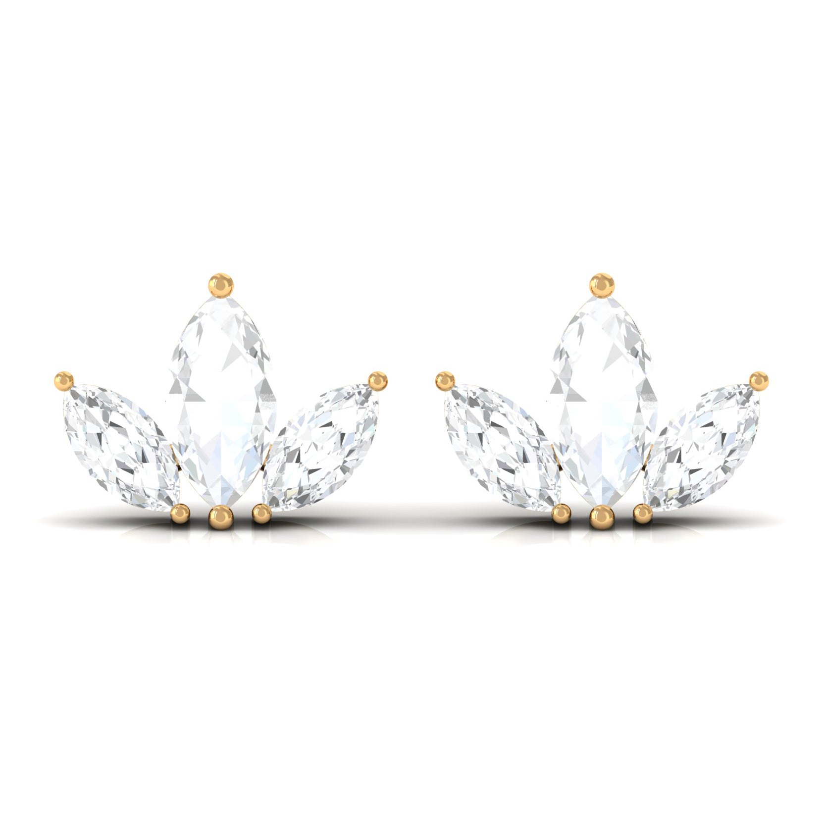 1/2 CT Marquise Cut Diamond Leaf Stud Earrings Diamond - ( HI-SI ) - Color and Clarity - Rosec Jewels