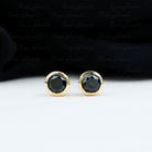 0.5 CT Black Diamond Gold Earrings Black Diamond - ( AAA ) - Quality - Rosec Jewels