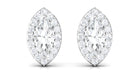 3/4 CT Classic Moissanite Stud Earrings with Halo Moissanite - ( D-VS1 ) - Color and Clarity - Rosec Jewels