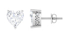 Heart Shape Moissanite Solitaire Stud Earrings Moissanite - ( D-VS1 ) - Color and Clarity - Rosec Jewels