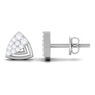 1/4 CT Round Diamond Gold Triangle Contemporary Stud Earrings Diamond - ( HI-SI ) - Color and Clarity - Rosec Jewels