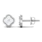 1/2 CT Natural Diamond Floral Stud Earrings in Gold Diamond - ( HI-SI ) - Color and Clarity - Rosec Jewels