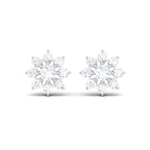 1/4 CT Natural Diamond Flower Stud Earrings in Gold Diamond - ( HI-SI ) - Color and Clarity - Rosec Jewels