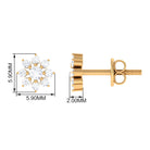 1/4 CT Natural Diamond Flower Stud Earrings in Gold Diamond - ( HI-SI ) - Color and Clarity - Rosec Jewels