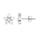 3/4 CT Simple Diamond Flower Stud Earrings in Prong Setting Diamond - ( HI-SI ) - Color and Clarity - Rosec Jewels