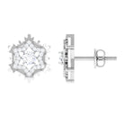 1/4 CT Certified Moissanite Gold Snowflake Stud Earrings Moissanite - ( D-VS1 ) - Color and Clarity - Rosec Jewels