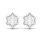 1/4 CT Certified Moissanite Gold Snowflake Stud Earrings Moissanite - ( D-VS1 ) - Color and Clarity - Rosec Jewels