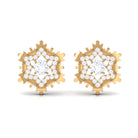 1/4 CT Certified Moissanite Gold Snowflake Stud Earrings Moissanite - ( D-VS1 ) - Color and Clarity - Rosec Jewels