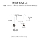 Tahitian Pearl Dangle Earrings with Moissanite Stones Tahitian pearl - ( AAA ) - Quality - Rosec Jewels