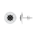 Classic Black Diamond and Diamond Stud Earrings Black Diamond - ( AAA ) - Quality - Rosec Jewels