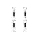 0.50 CT Moissanite Dangle Earrings with Black Enamel Moissanite - ( D-VS1 ) - Color and Clarity - Rosec Jewels